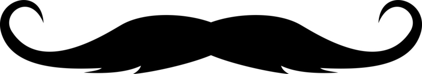 Retro curved mustaches isolated facial hair icon