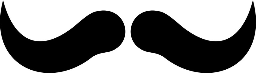 Vintage moustaches isolated curved mustache icon