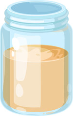 Fermented baked milk icon fresh drink in glass jar