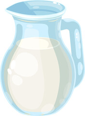 Milk in jug dairy product isolated cartoon icon,