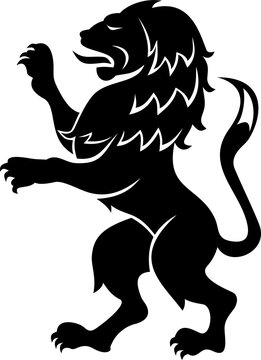 Lion coat of arms standing with raised forepaws