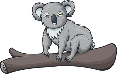 Grey koala bear on tree isolated Australian animal © Buch&Bee