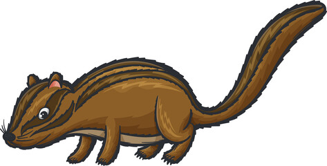 Chipmunk ground squirrel with stripes on back