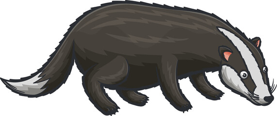 European badger isolated cartoon forest animal © Buch&Bee