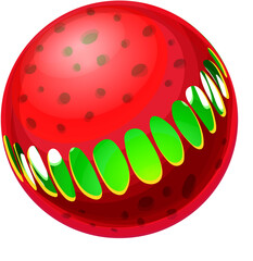 Planet of purple fire isolated alien cartoon world