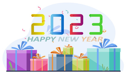 idea and concept think Creativity modern  2023 Happy New Year posters set. Design templates with  logo 2023 for celebration and season decoration. minimalistic trendy backgrounds