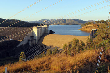 View of the Awoonga Dam spillway near Gladstone, Queensland, Australia