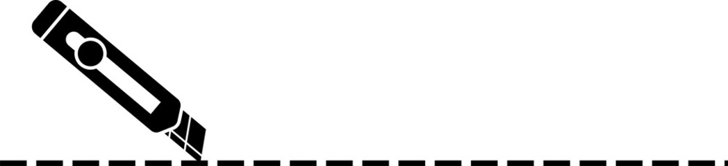 Cutout line and utility knife, stationery cut line