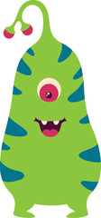 Spooky monster emoticon, funny cartoon character