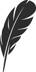 Plume nib vector silhouette, quill feather icon