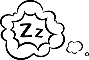 Zzz letters in dreamy cloud bubble good night sign