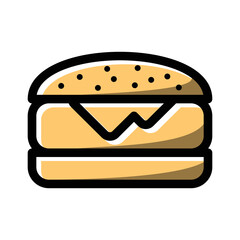 Burger line icon. Fast food sign. Hamburger sandwich symbol