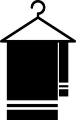 Vector towel icon. Towel symbol and hanger symbol on white background..eps