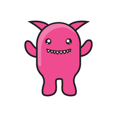 illustration vector graphic of doodle monster.