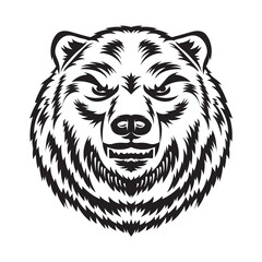 Brown bear angry face vector illustration, perfect for tattoo, mascot and tshirt design