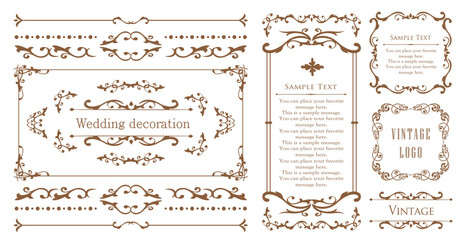 クリスマスモチーフのフレームデザインセット。ゴージャスでエレガントなデザイン素材