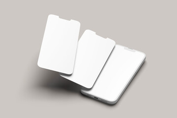 App interface on smarphone mockup blank