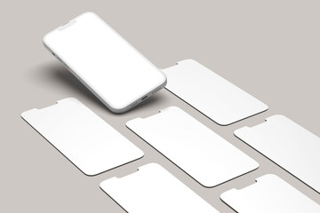 App interface on smarphone mockup blank