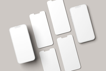 App interface on smarphone mockup blank