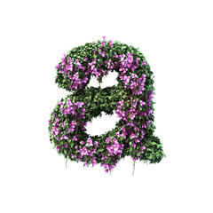 3d rendering of Bougainvillea alphabet set 2	
