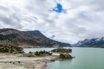 The beautiful Ranwu lake in Basu county Changdu city Tibet Autonomous Region, China.