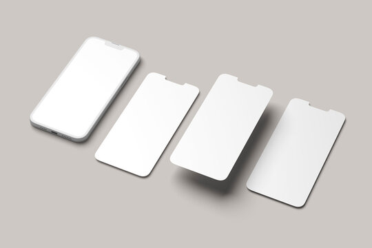 App interface on smarphone mockup blank