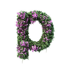 3d rendering of Bougainvillea alphabet set 2	

