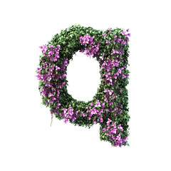 3d rendering of Bougainvillea alphabet set 2	
