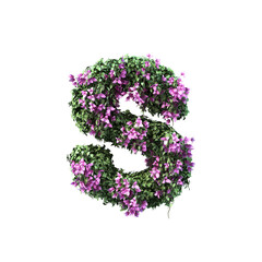 3d rendering of Bougainvillea alphabet set 2	
