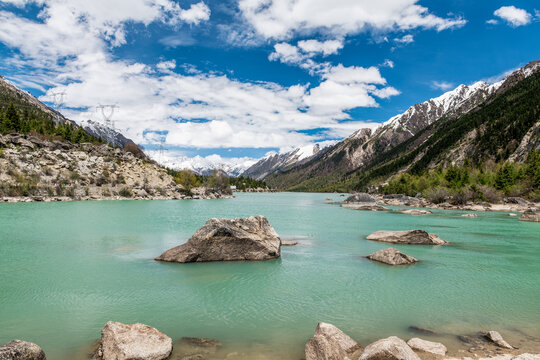 The beautiful Ranwu lake in Basu county Changdu city Tibet Autonomous Region, China.