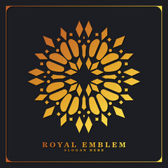 luxury ornament logo line art