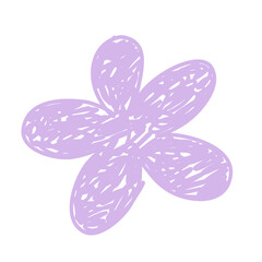 Kids drawing flower with crayon style