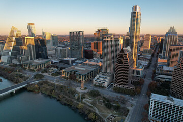 Obraz premium Austin Texas skyline at Sunset 18