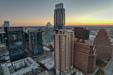 Austin Texas skyline at Sunset 8