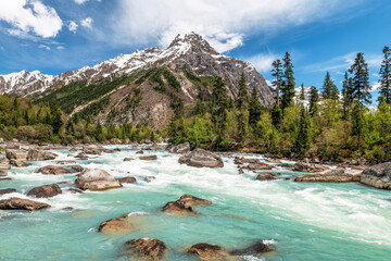 The beautiful Ranwu lake in Basu county Changdu city Tibet Autonomous Region, China.