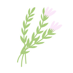 Arsthetic Botanical plant leaf with flower