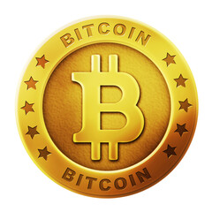 bitcoin image illustration (gold)	/ png