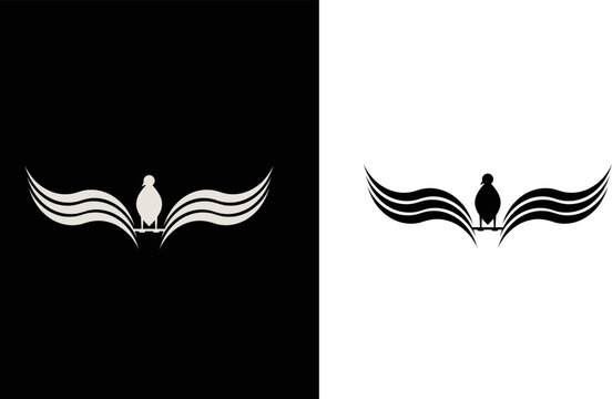 a bird design can be a creative logo for businesses with black and white background