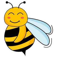 yellow black smiley bee mascot image