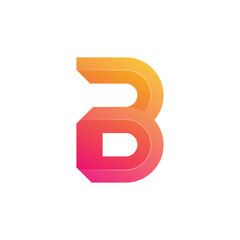 Letter B Logo Gradient Colorful Style for Company Business or Personal Branding