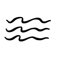 Doodle line water waves icon