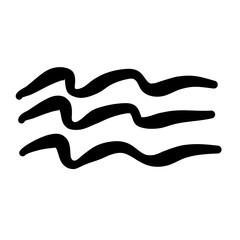 Doodle line water waves icon