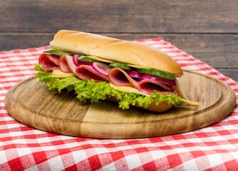 Tasty fresh fast food on the desk