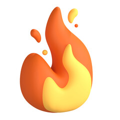 3d icon illustration fire flame hot weather