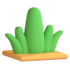 3d icon illustration grass trees plant