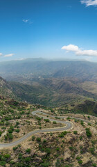 Aerial views of the Jabal Shada Mountain Reserve in the Al Baha region of Saudi Arabia