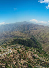 Aerial views of the Jabal Shada Mountain Reserve in the Al Baha region of Saudi Arabia