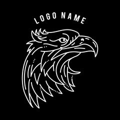 Obraz premium Eagle head animal vector illustration. Vector art. Hand drawn image.