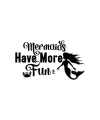 Fototapeta na wymiar Mermaid SVG Bundle, dxf, eps, png, Mermaid svg, Mermaid Tail svg, Beach svg, Silhouette Cameo svg, Cricut svg, Cut File, Digital Download