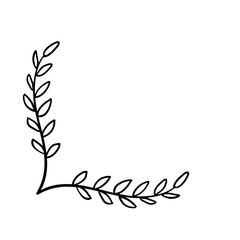 Botanical leaf corner border frame